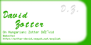 david zotter business card